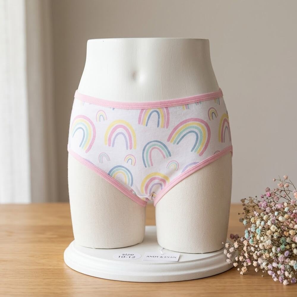 Andy & Evan Girls Rainbow Print Briefs 10-12